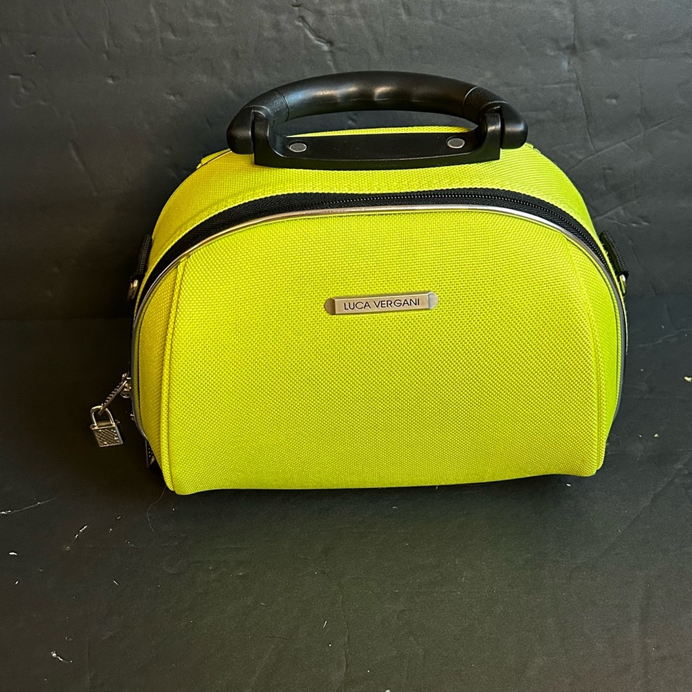 LUCA VERGANI - Cosmetic Bag - Makeup Bag - Lime Green - Hard Case.